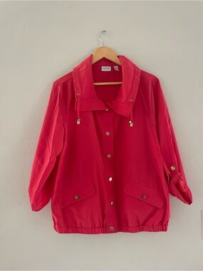 Zenergy by Chicos Red Athletic Zip Up Jacket